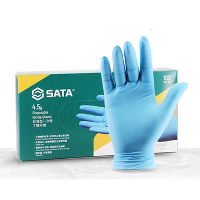 世达一次性丁腈手套100只食品级橡胶加厚耐磨耐用清洁劳保SF0601