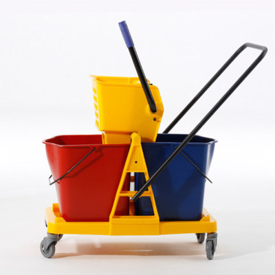 白云清洁榨水车洗拖把桶酒店双桶墩布车挤水车拖把挤水桶AF08073