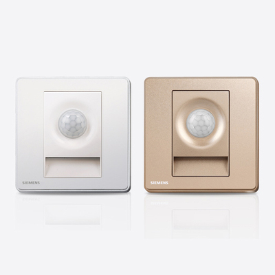 西门子开关插座面板睿致系列钛银边框红外感应壁脚灯