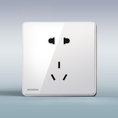 西门子开关插座面板睿致钛银系列86型五孔插座面板