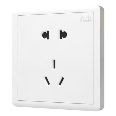 ABB五孔开关插座面板abb五孔USB插座 远致明净白